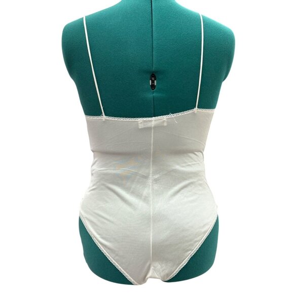 Vintage Interludes by CIRA White Lace & Satin Teddy Bodysuit Lingerie Medium - Picture 3 of 16